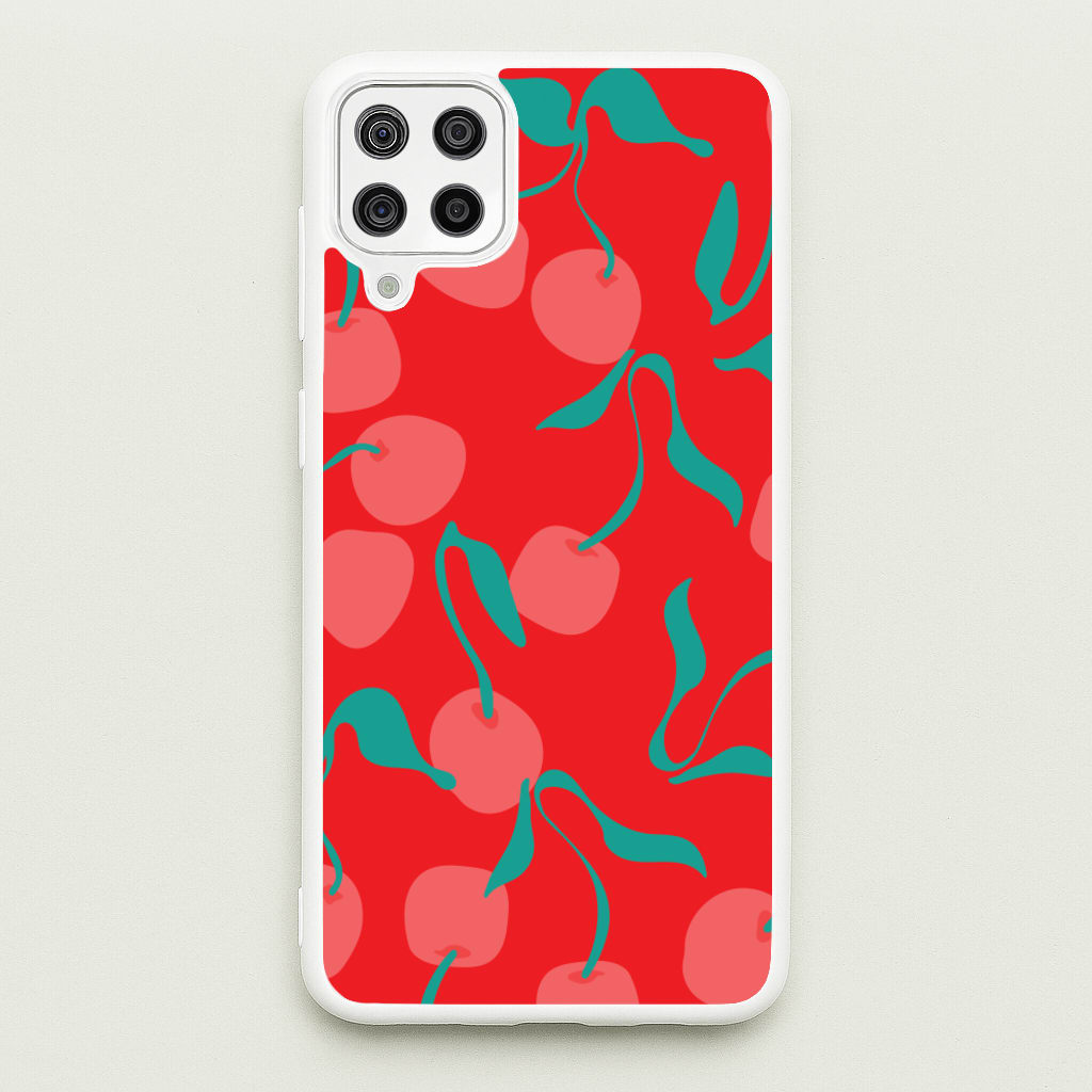 Red Abstract Cherries Pattern - Summer Phone Case for Galaxy A12