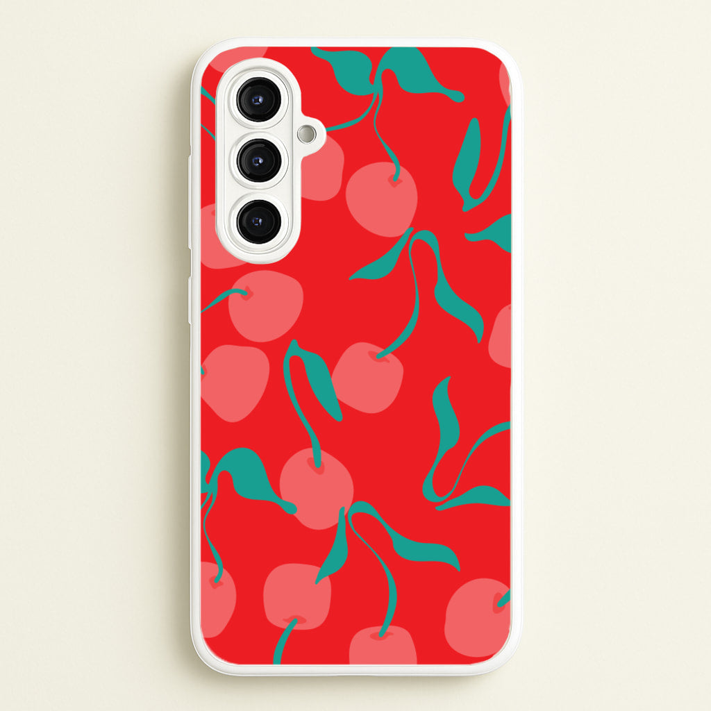 Red Abstract Cherries Pattern - Summer Phone Case for Galaxy A16