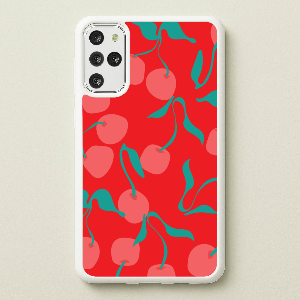 Red Abstract Cherries Pattern - Summer Phone Case for Galaxy S20 Plus