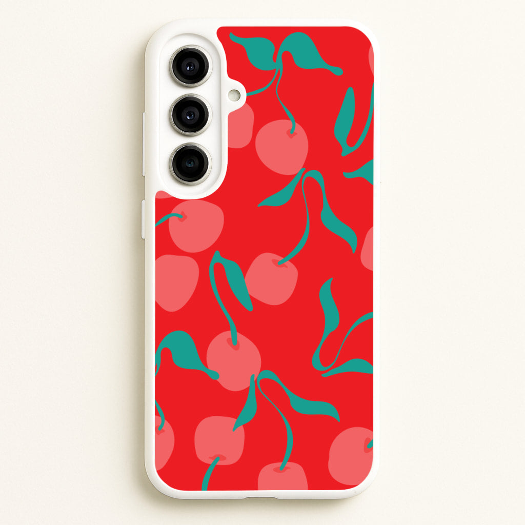 Red Abstract Cherries Pattern - Summer Phone Case for Galaxy A56