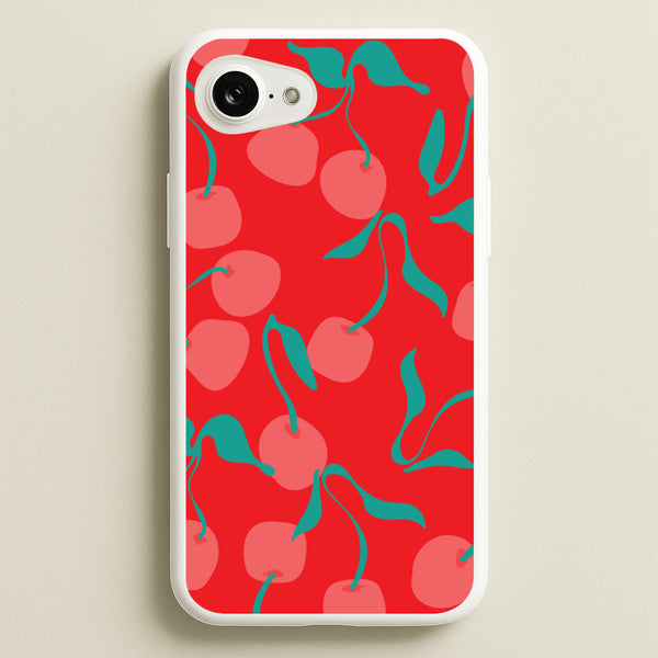Red Abstract Cherries Pattern - Summer Phone Case for iPhone 16e