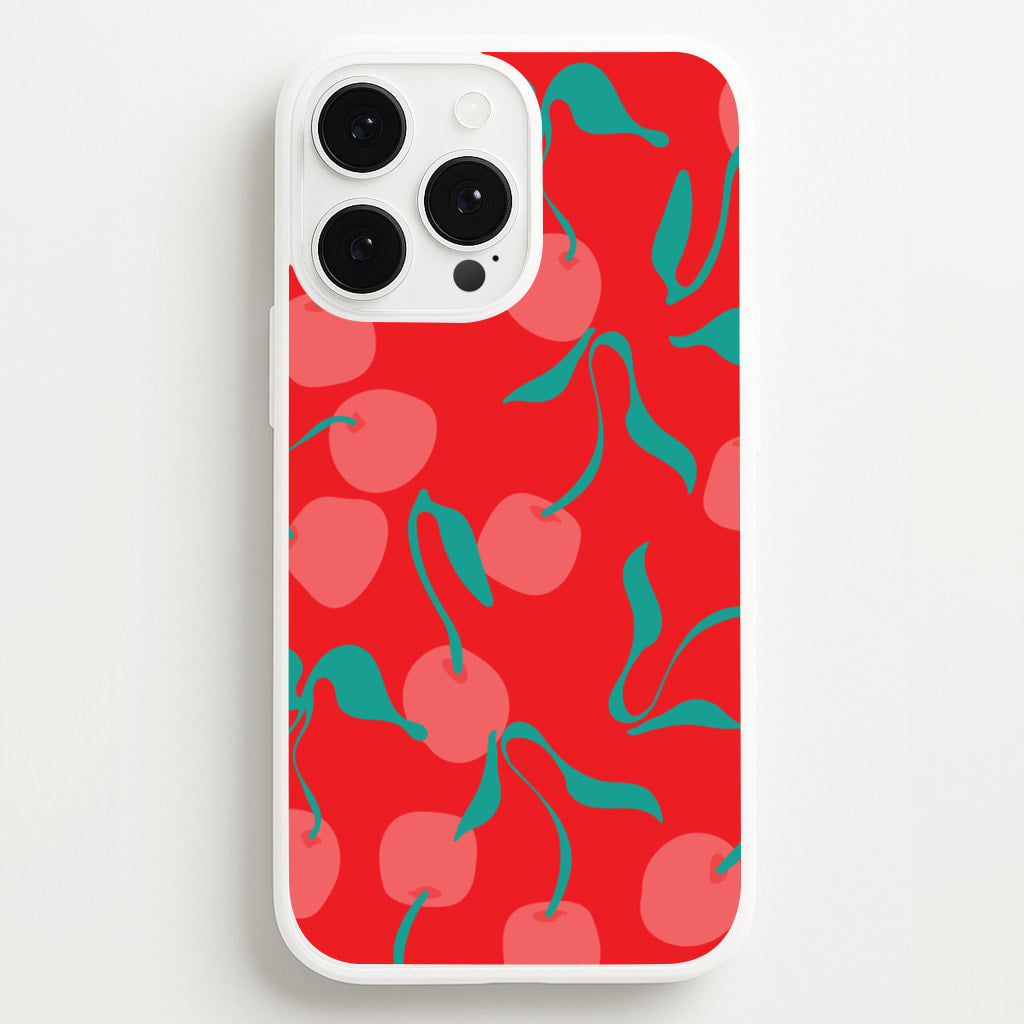 Red Abstract Cherries Pattern - Summer Phone Case for iPhone 13 Pro Max