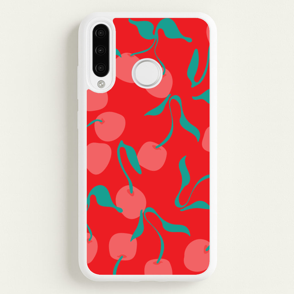 Red Abstract Cherries Pattern - Summer Phone Case for Huawei P30 Pro