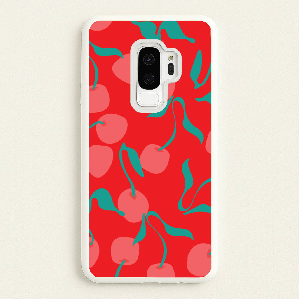 Red Abstract Cherries Pattern - Summer Phone Case for Galaxy S9 Plus