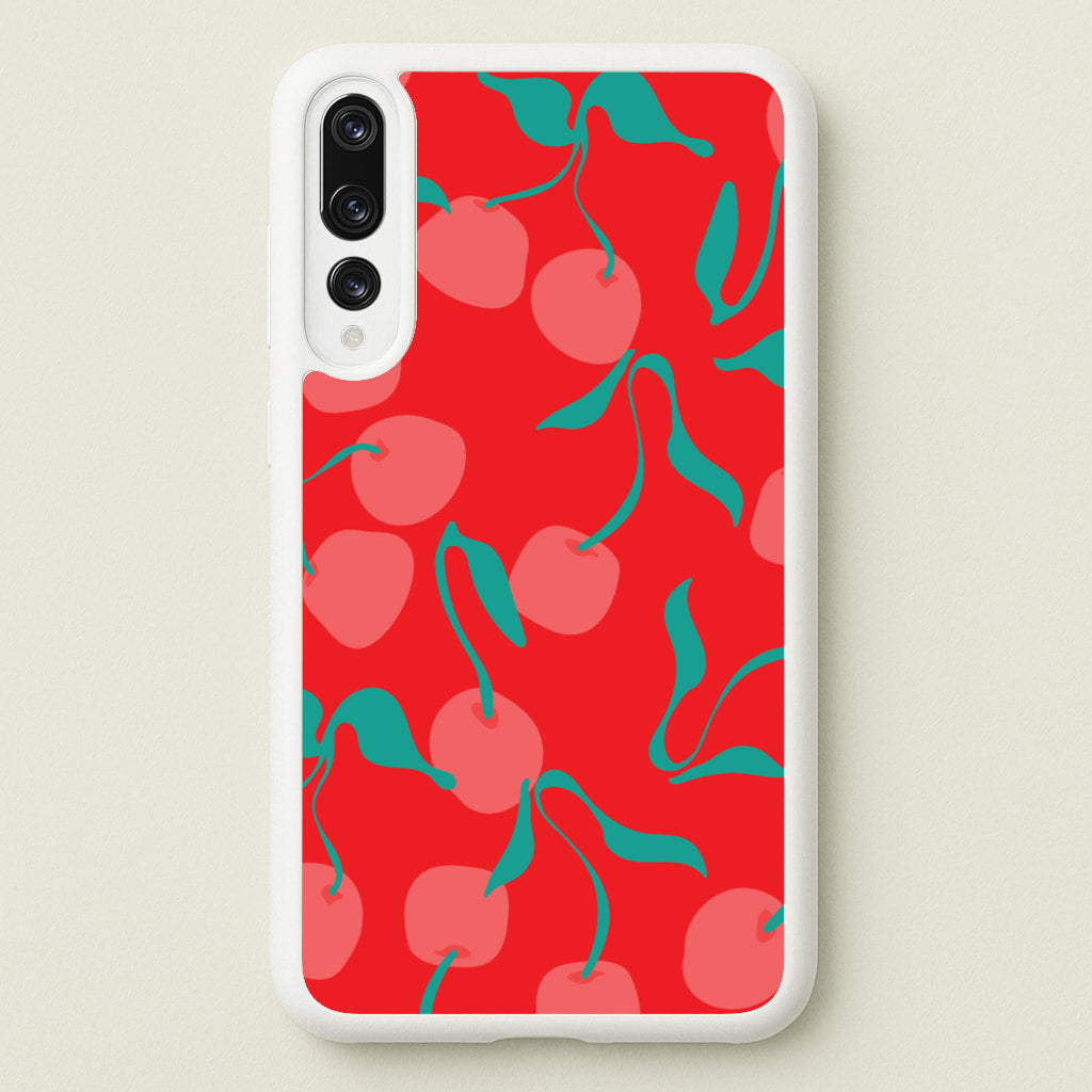 Red Abstract Cherries Pattern - Summer Phone Case for Huawei P20 Pro