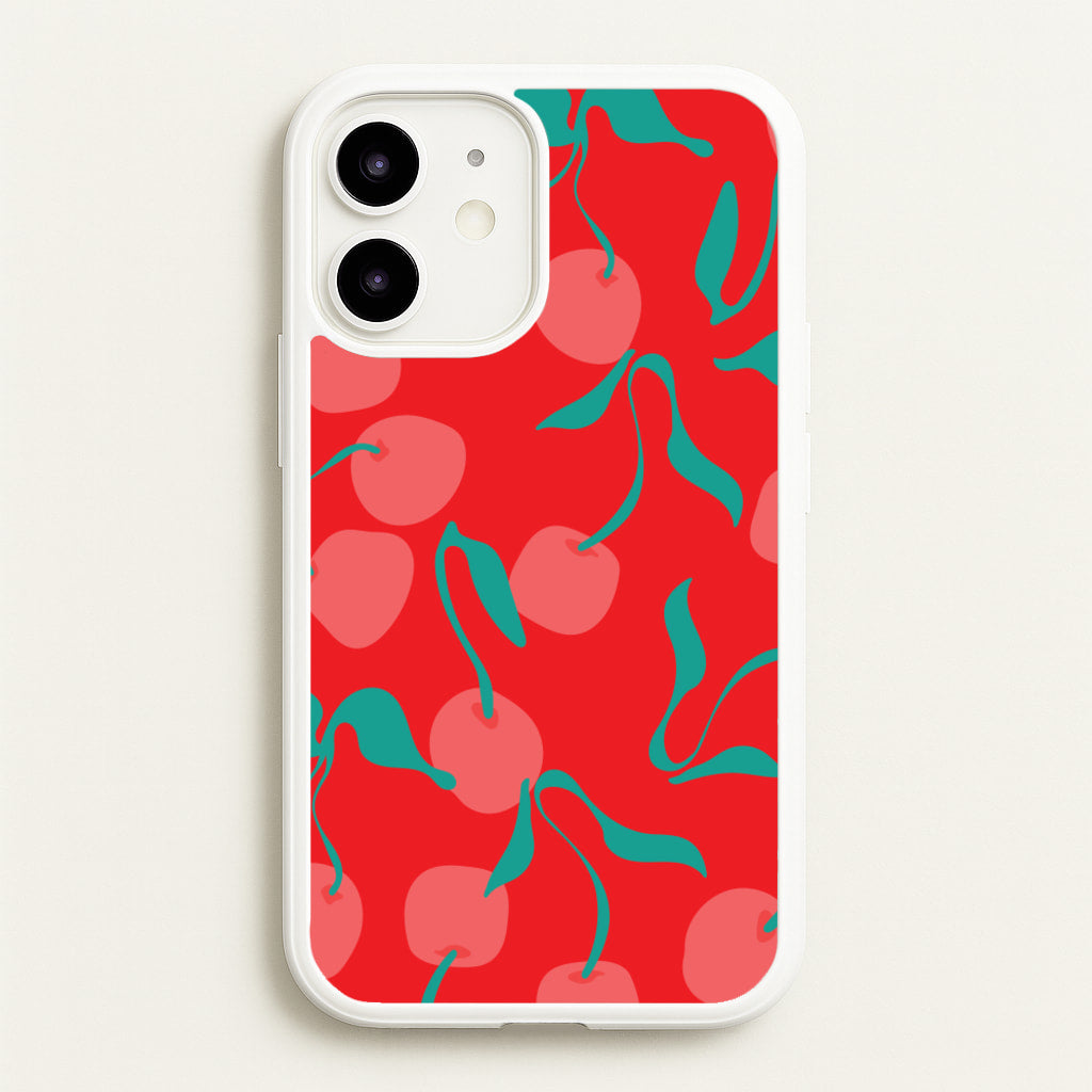 Red Abstract Cherries Pattern - Summer Phone Case for iPhone 12 Mini