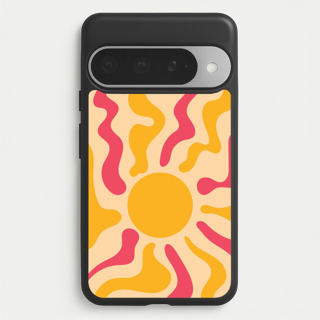 Yellow And Pink Abstract Sun Phone Case for Google Pixel 10 Pro XL