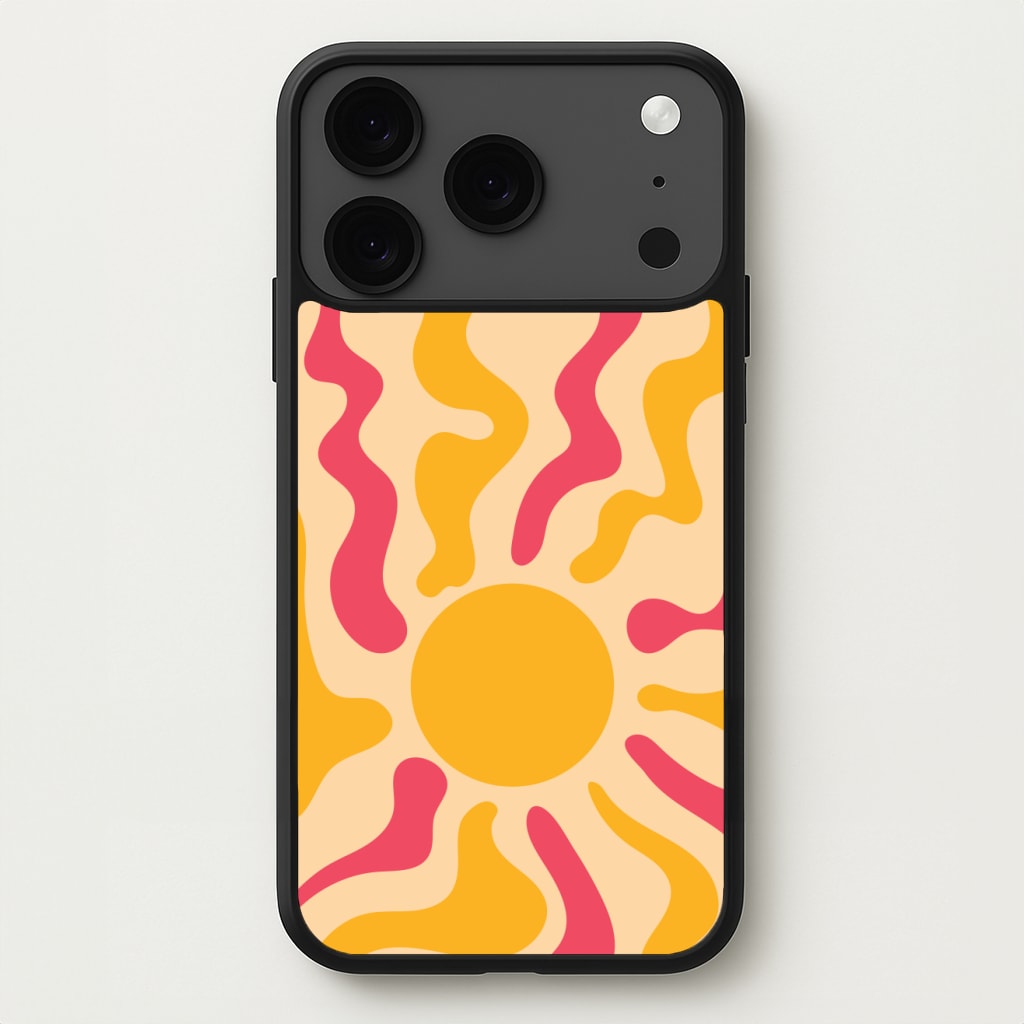 Yellow And Pink Abstract Sun Phone Case for iPhone 17 Pro