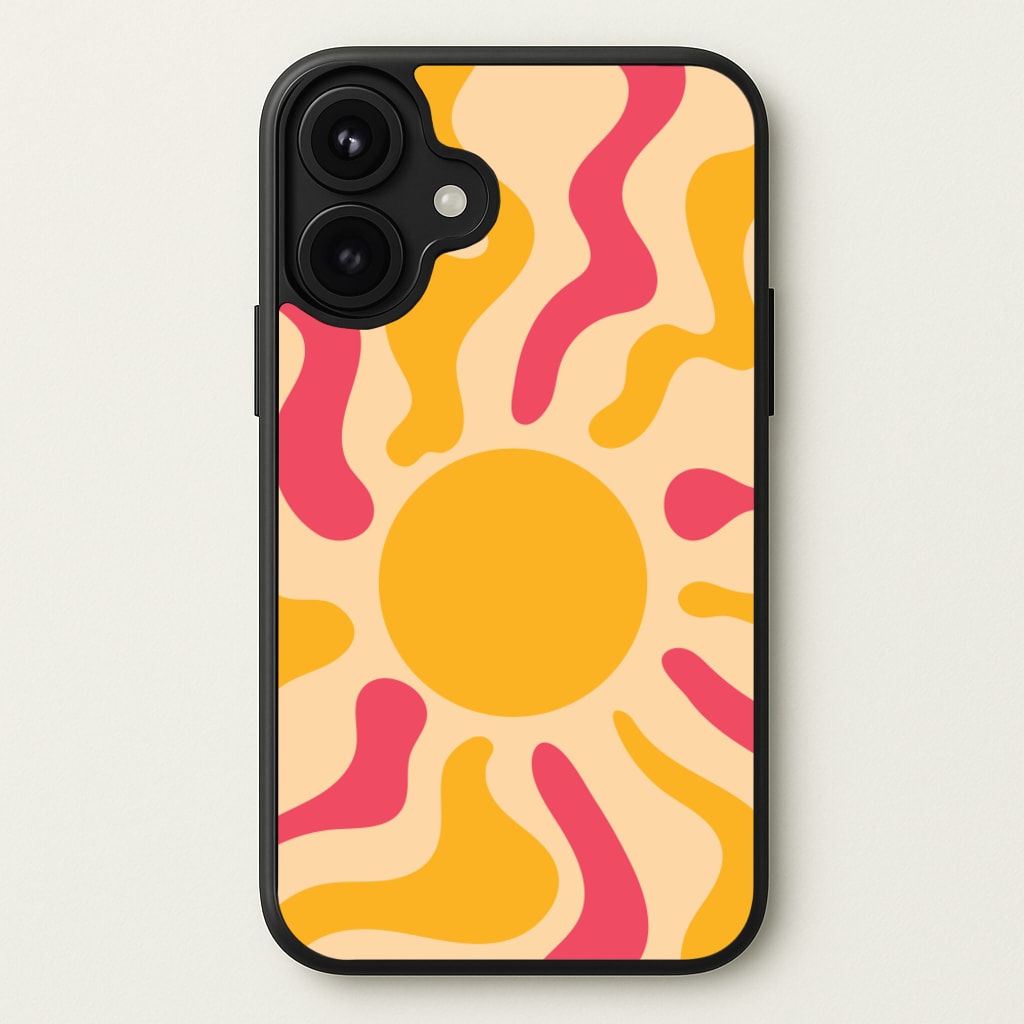 Yellow And Pink Abstract Sun Phone Case for iPhone 17