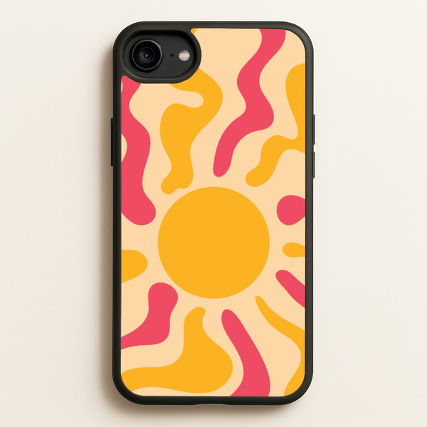 Yellow And Pink Abstract Sun - Summer Phone Case for iPhone 6 / 7 / 8 / SE