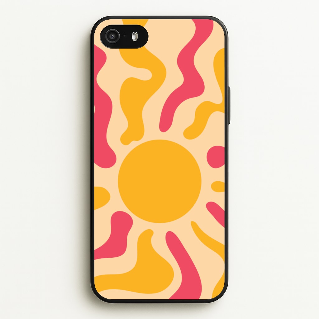Yellow And Pink Abstract Sun - Summer Phone Case for iPhone 5 / 5s / SE 2016