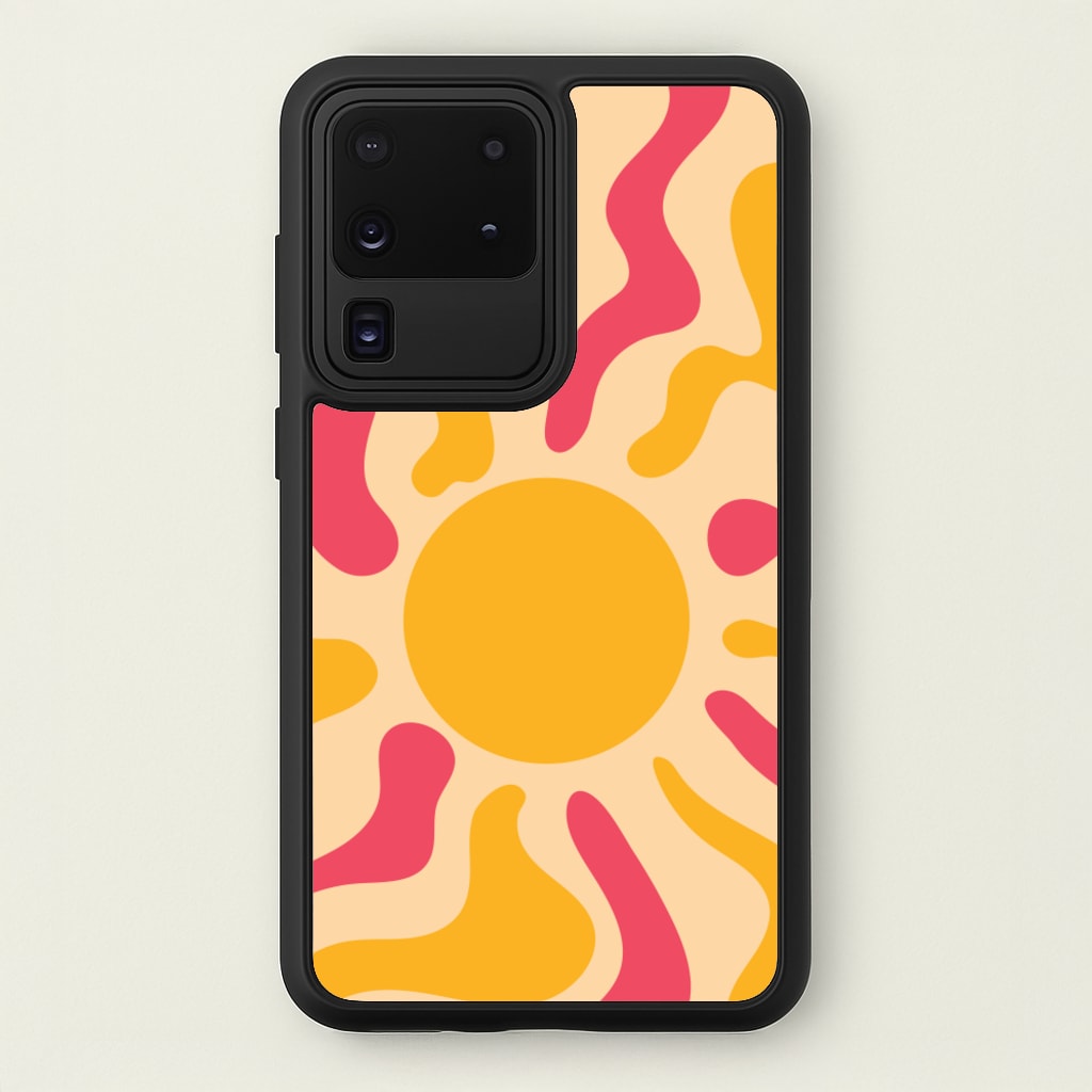 Yellow And Pink Abstract Sun - Summer Phone Case for Galaxy S20 Ultra