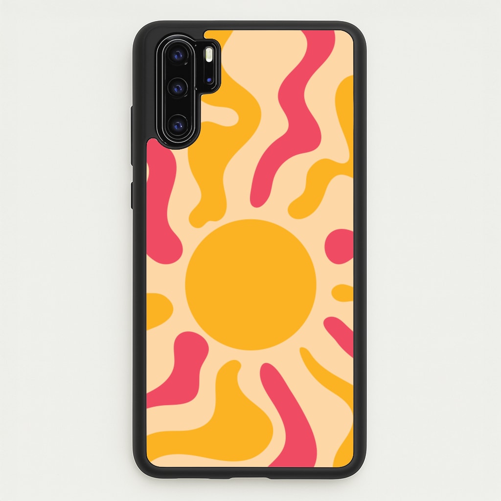 Yellow And Pink Abstract Sun - Summer Phone Case for Huawei P30 Pro