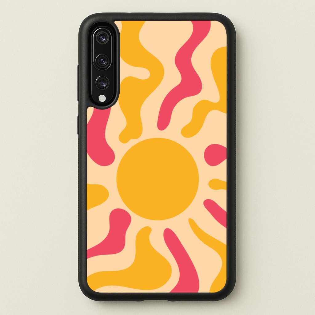 Yellow And Pink Abstract Sun - Summer Phone Case for Huawei P20 Pro