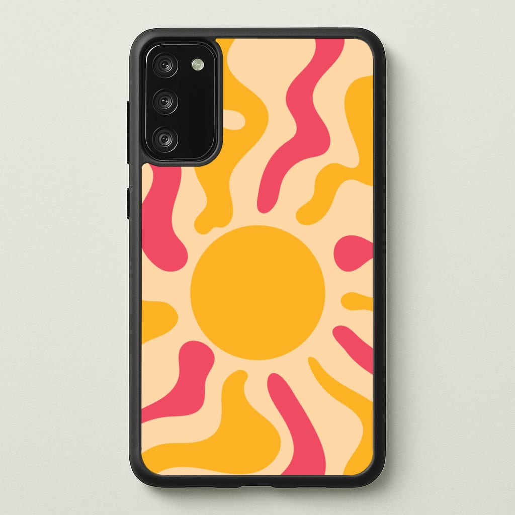 Yellow And Pink Abstract Sun - Summer Phone Case for Galaxy S20FE