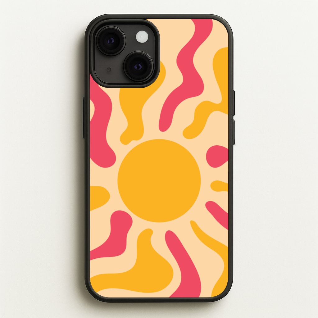 Yellow And Pink Abstract Sun - Summer Phone Case for iPhone 13