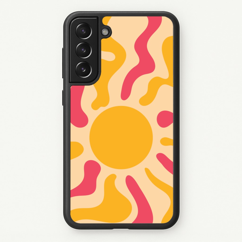 Yellow And Pink Abstract Sun - Summer Phone Case for Galaxy S22