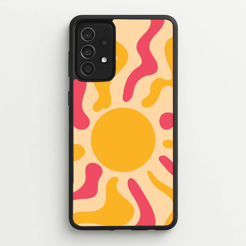 Yellow And Pink Abstract Sun - Summer Phone Case for Galaxy A52 / A52s