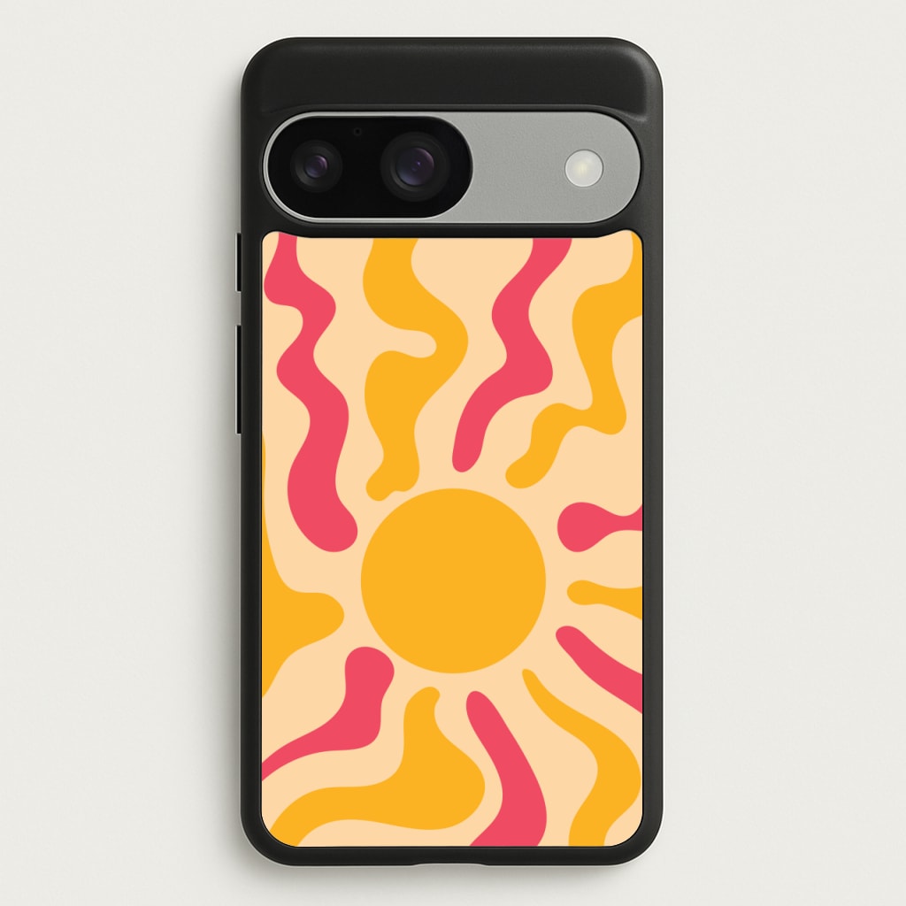 Yellow And Pink Abstract Sun - Summer Phone Case for Google Pixel 9 / 9 Pro