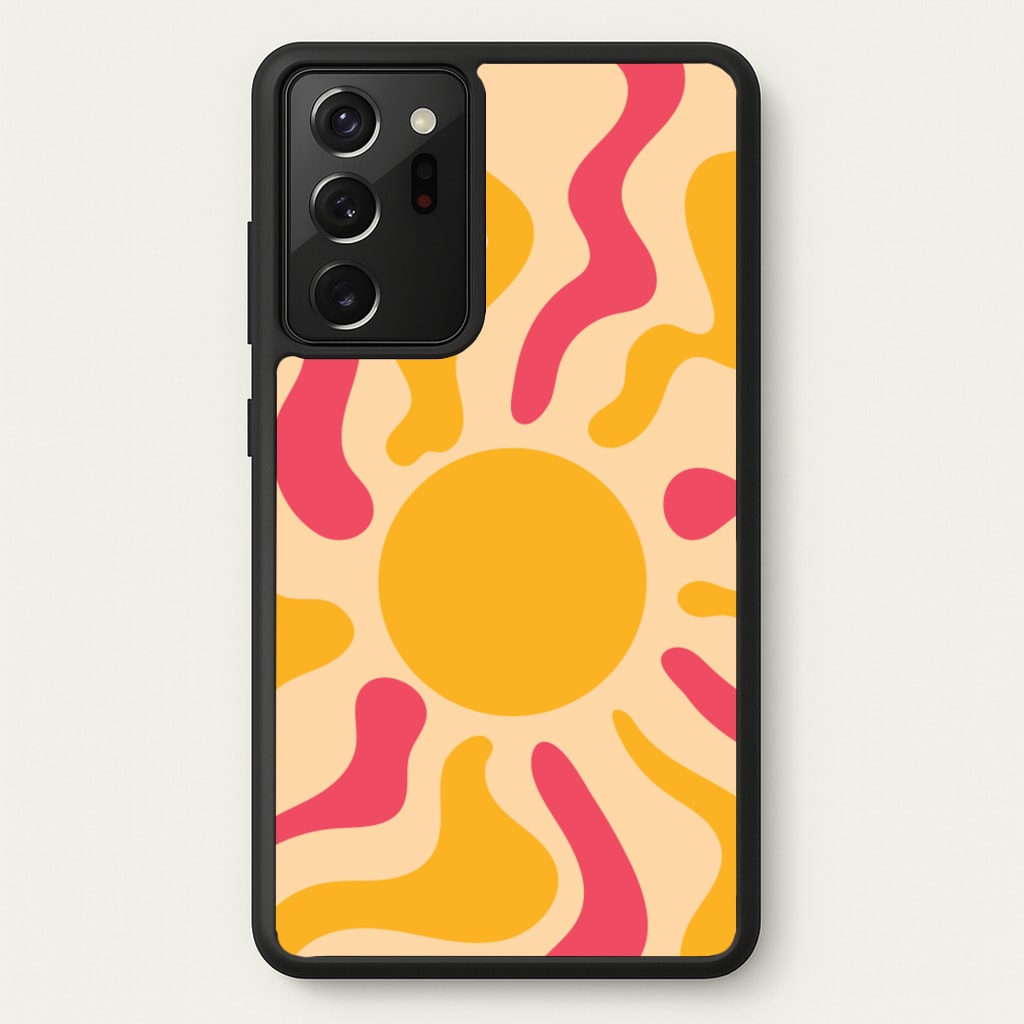 Yellow And Pink Abstract Sun - Summer Phone Case for Galaxy Note 20 Ultra