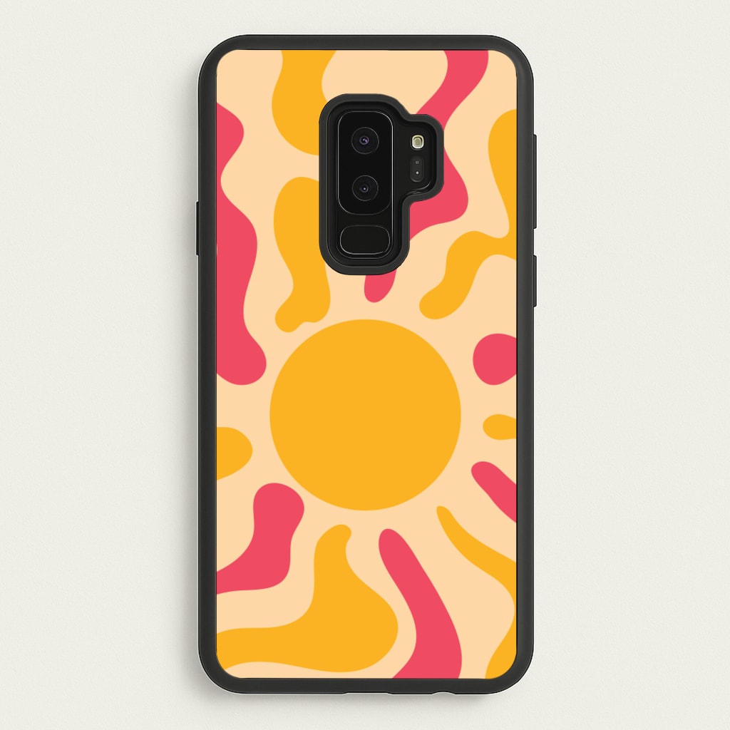 Yellow And Pink Abstract Sun - Summer Phone Case for Galaxy S9 Plus