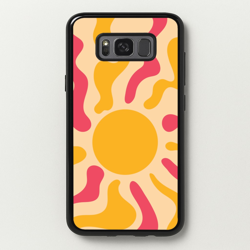 Yellow And Pink Abstract Sun - Summer Phone Case for Galaxy S8