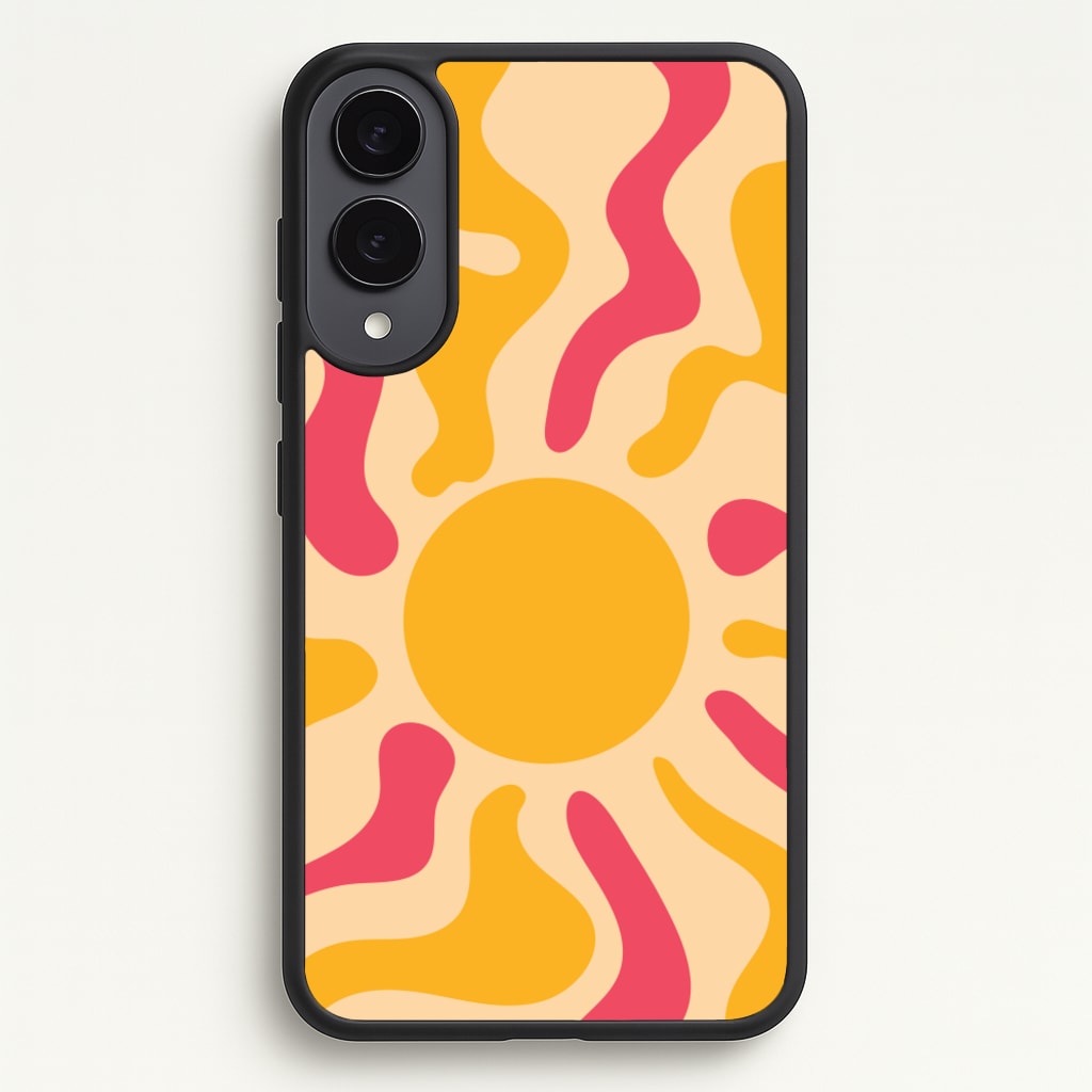 Yellow And Pink Abstract Sun - Summer Phone Case for Galaxy S25 Edge