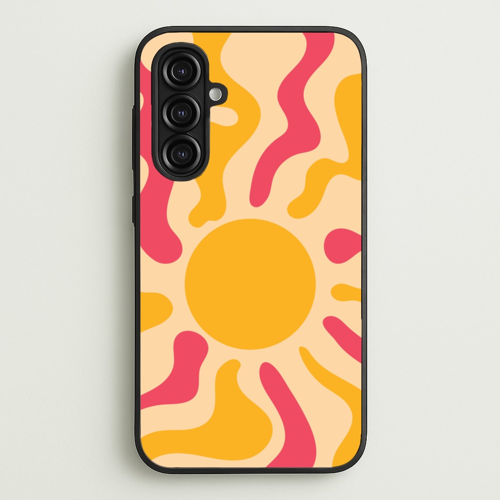 Yellow And Pink Abstract Sun - Summer Phone Case for Galaxy A16