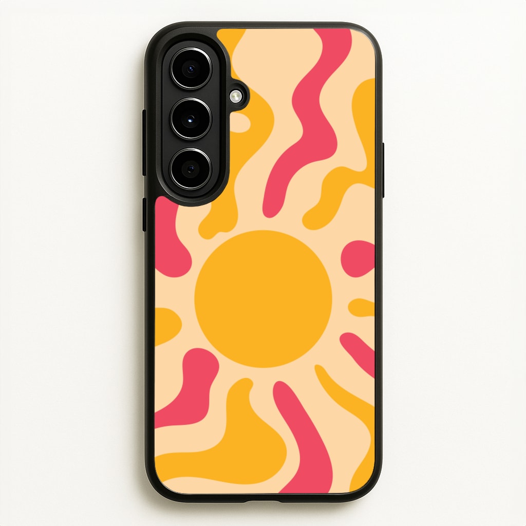 Yellow And Pink Abstract Sun - Summer Phone Case for Galaxy A56