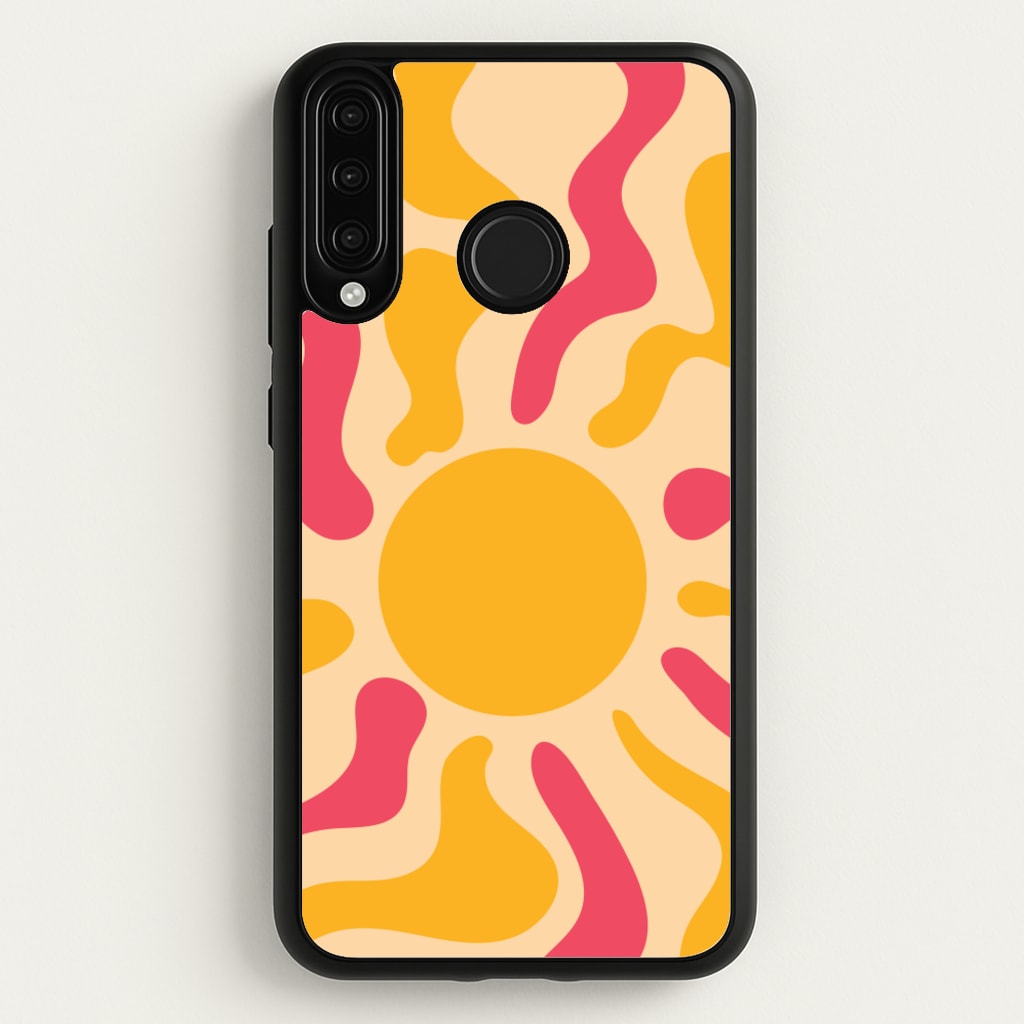 Yellow And Pink Abstract Sun - Summer Phone Case for Huawei P30 Lite