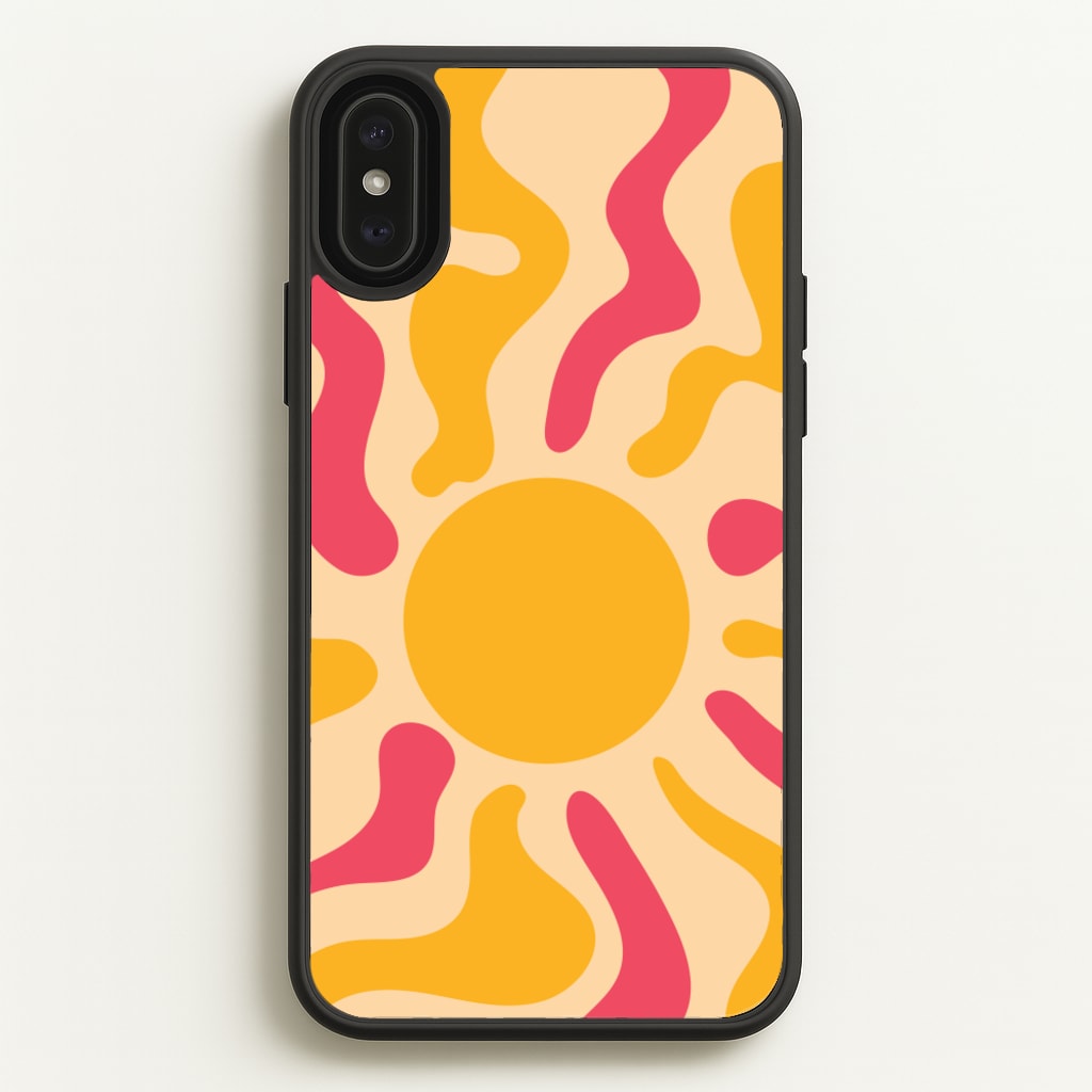 Yellow And Pink Abstract Sun - Summer Phone Case for iPhone XS Max