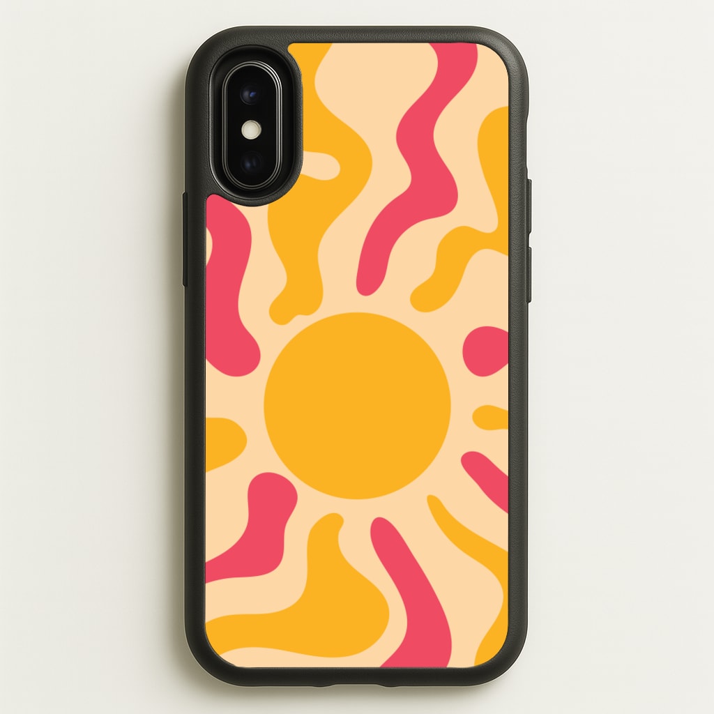 Yellow And Pink Abstract Sun - Summer Phone Case for iPhone X / XS