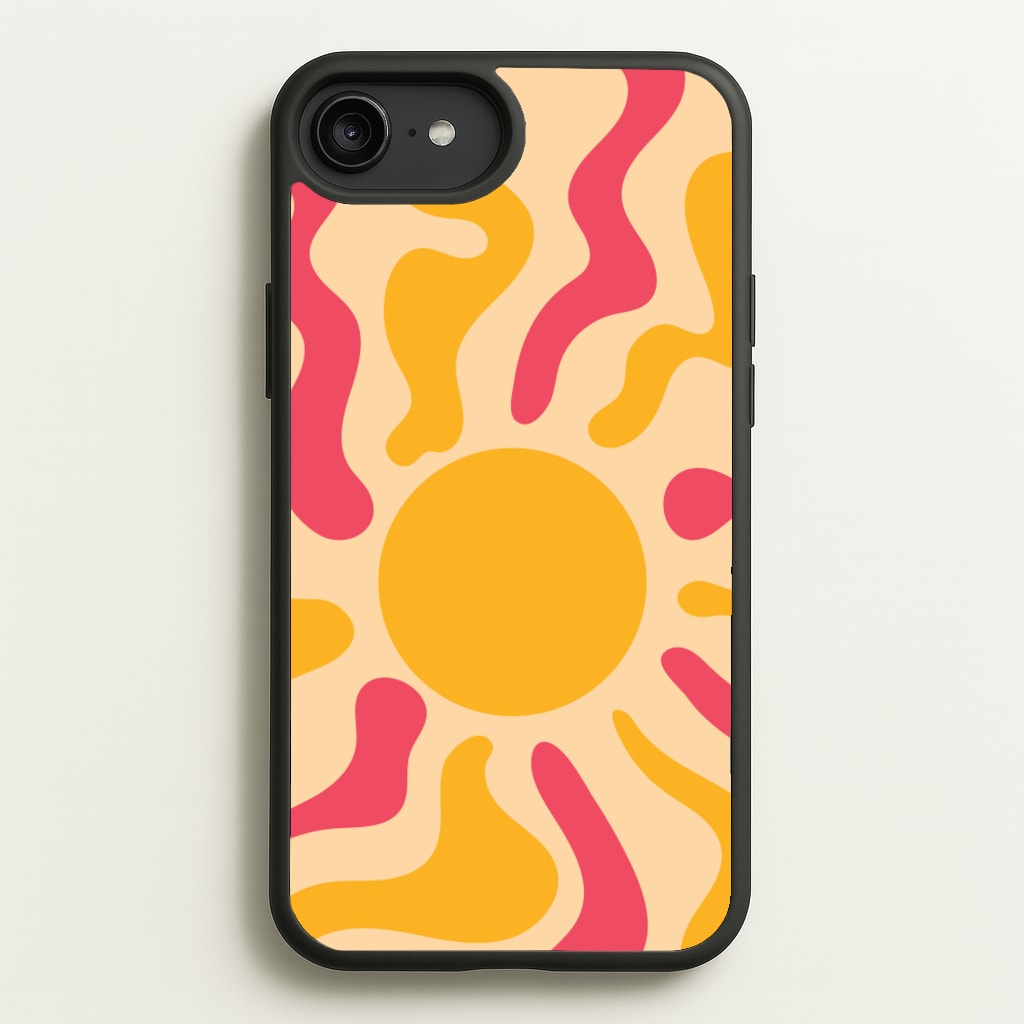 Yellow And Pink Abstract Sun - Summer Phone Case for iPhone 6 Plus / 7 Plus / 8 Plus