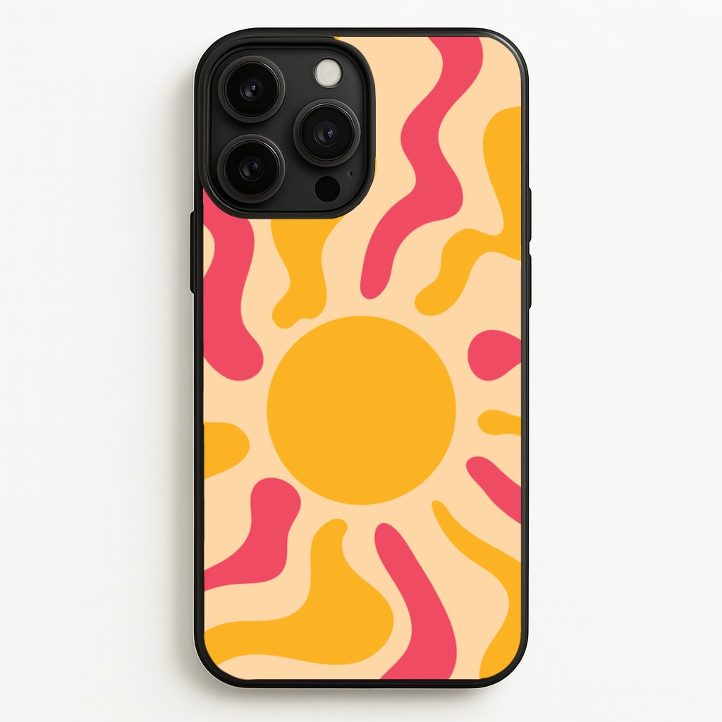 Yellow And Pink Abstract Sun - Summer Phone Case for iPhone 13 Pro Max