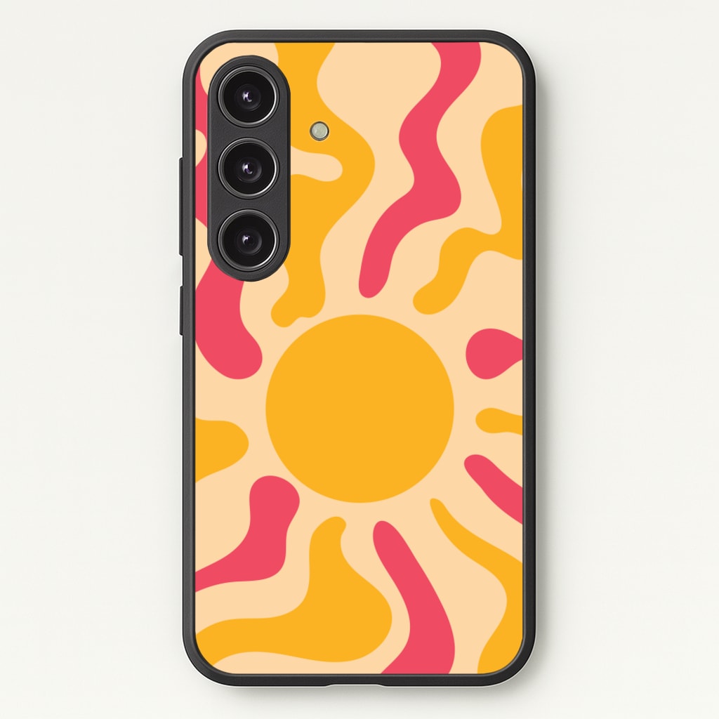 Yellow And Pink Abstract Sun - Summer Phone Case for Galaxy S25 Plus