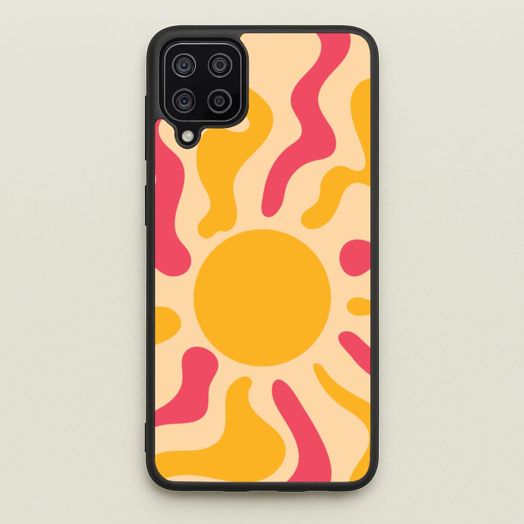 Yellow And Pink Abstract Sun - Summer Phone Case for Galaxy A12