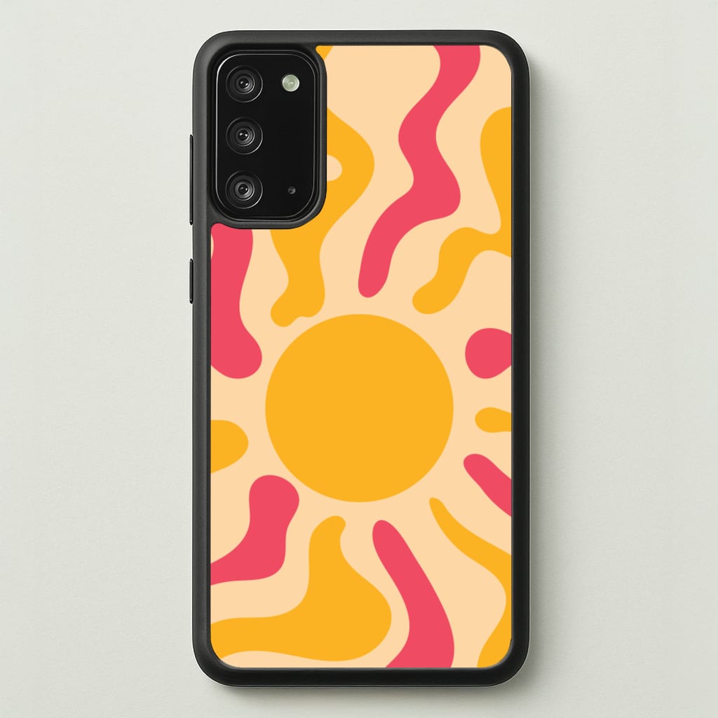Yellow And Pink Abstract Sun - Summer Phone Case for Galaxy Note 20