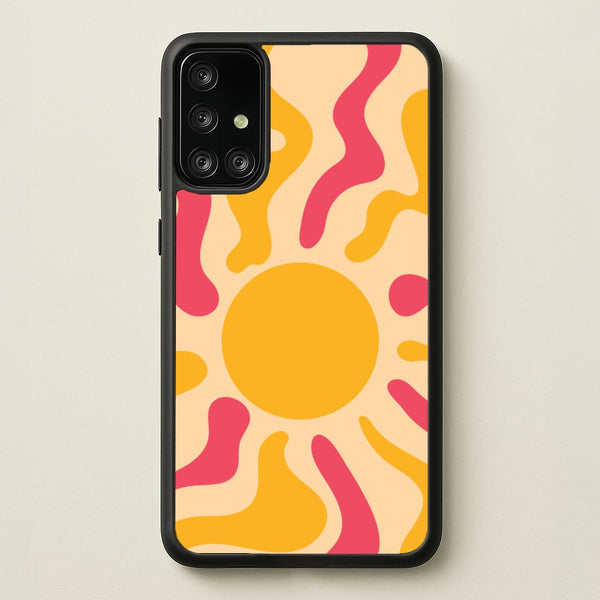 Yellow And Pink Abstract Sun - Summer Phone Case for Galaxy A71