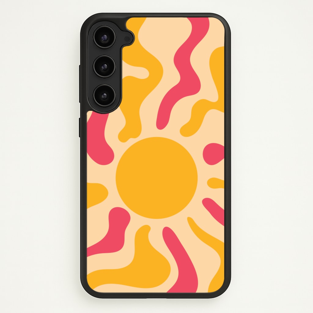 Yellow And Pink Abstract Sun - Summer Phone Case for Galaxy S23 Plus