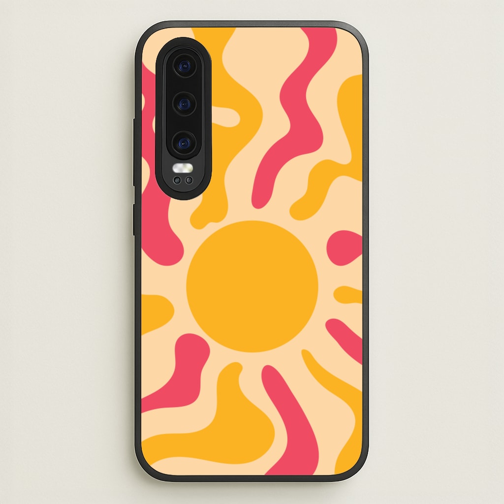 Yellow And Pink Abstract Sun - Summer Phone Case for Huawei P30