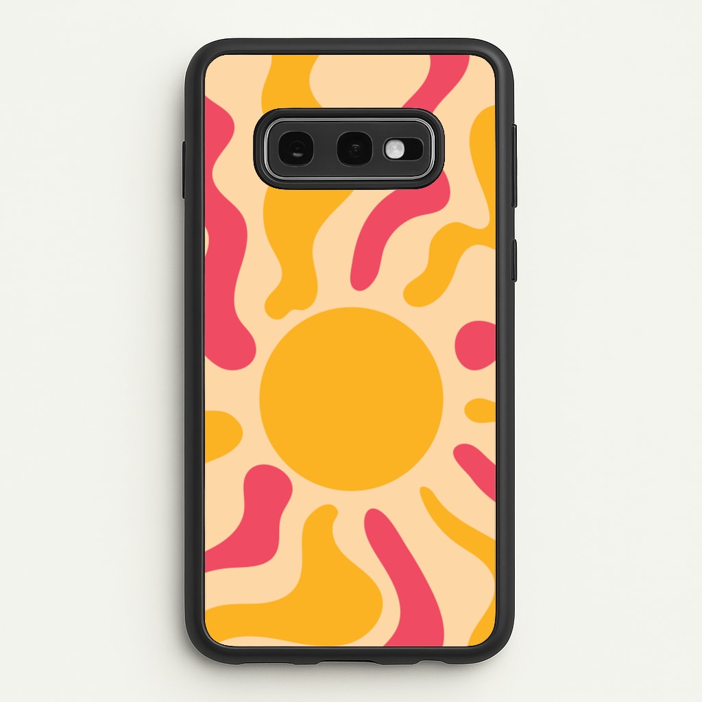 Yellow And Pink Abstract Sun - Summer Phone Case for Galaxy S10e