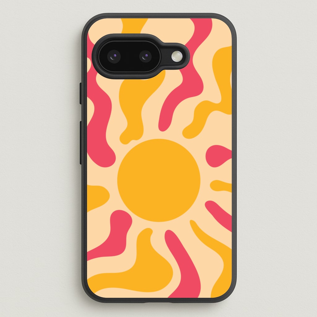 Yellow And Pink Abstract Sun - Summer Phone Case for Google Pixel 9a