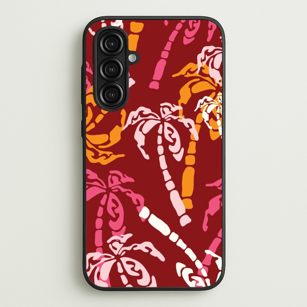 Abstract Palm Trees Pattern - Summer Phone Case for Galaxy A16