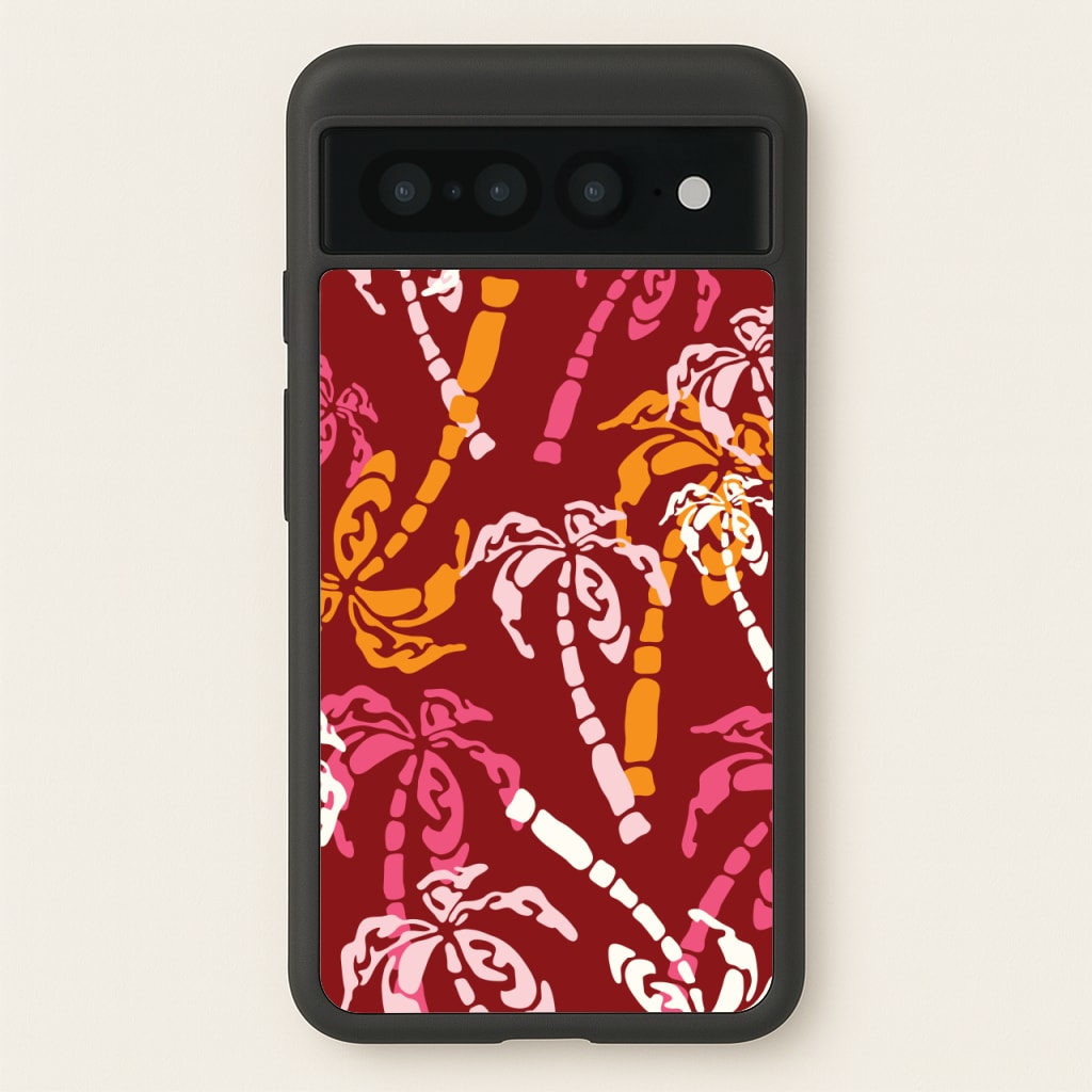 Abstract Palm Trees Pattern - Summer Phone Case for Google Pixel 7 Pro