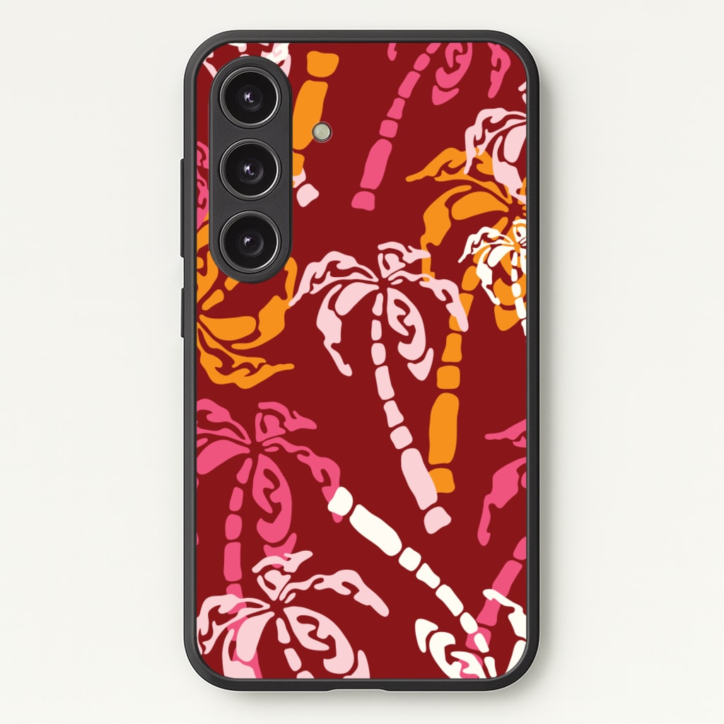 Abstract Palm Trees Pattern - Summer Phone Case for Galaxy S25 Plus