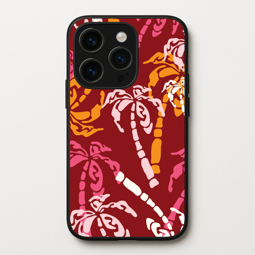 Abstract Palm Trees Pattern - Summer Phone Case for iPhone 15 Pro