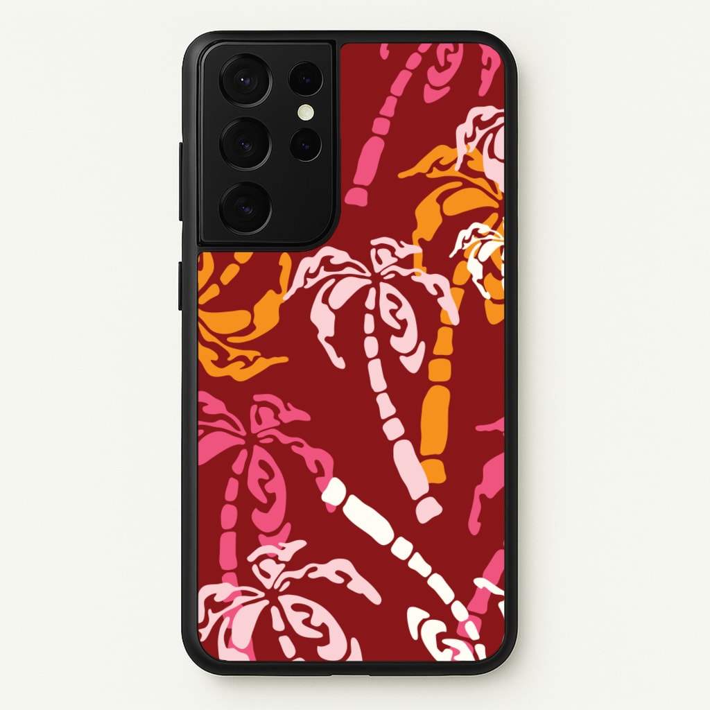 Abstract Palm Trees Pattern - Summer Phone Case for Galaxy S21 Ultra