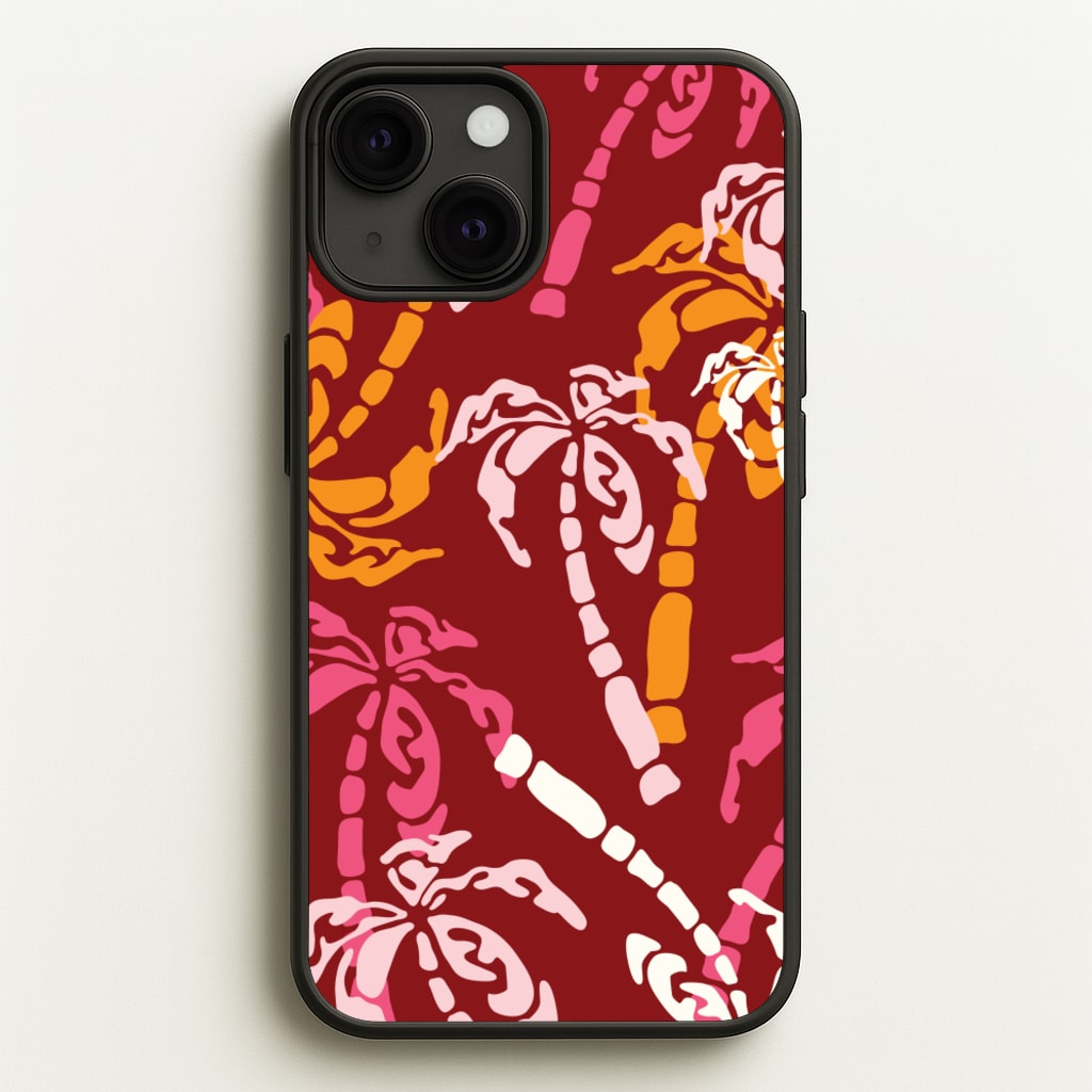 Abstract Palm Trees Pattern - Summer Phone Case for iPhone 13 Mini