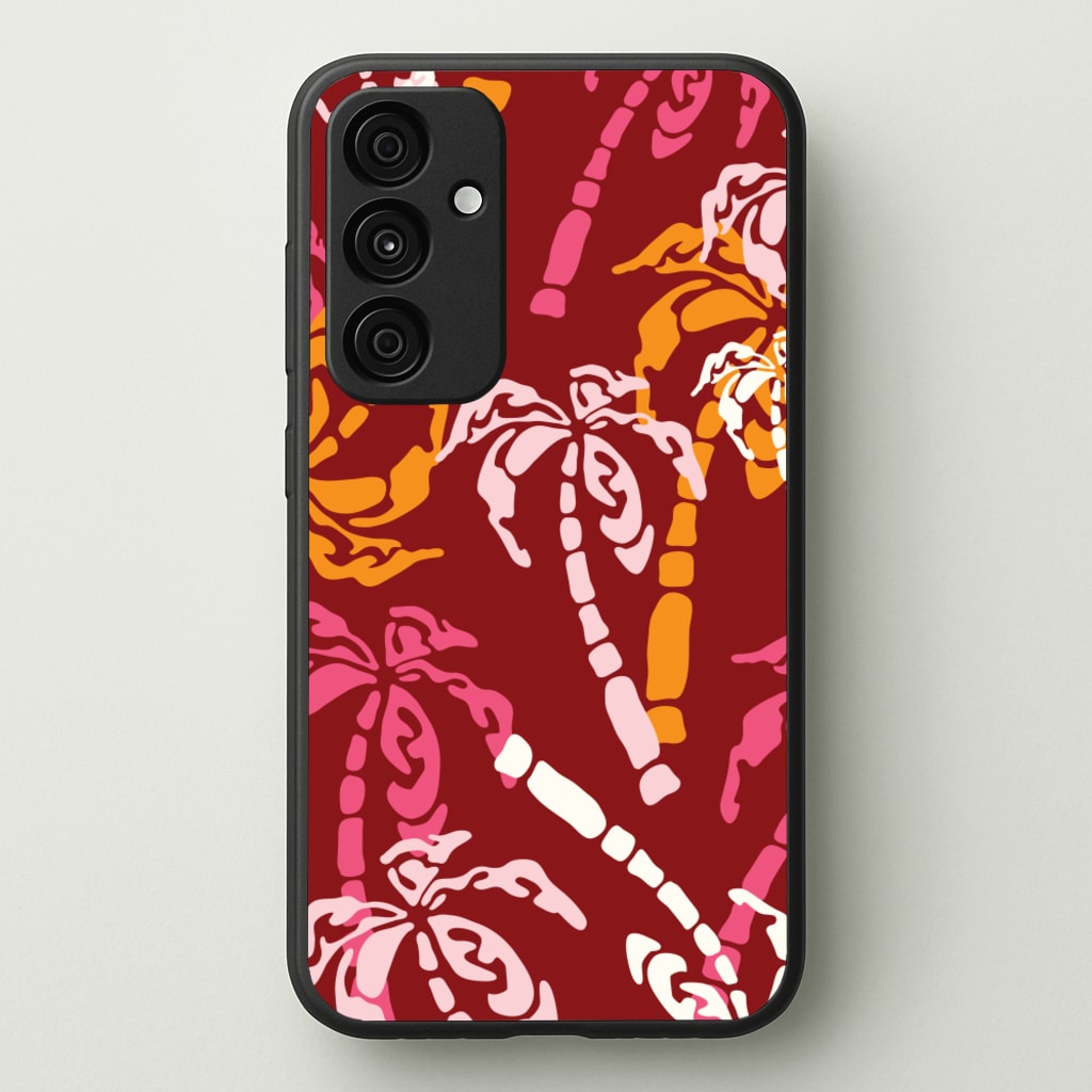 Abstract Palm Trees Pattern - Summer Phone Case for Galaxy A55