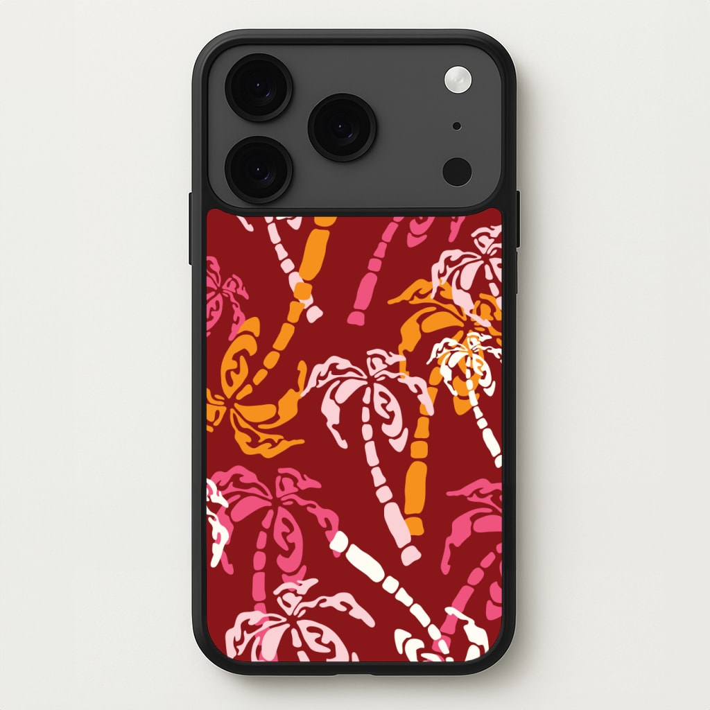 Abstract Palm Trees Pattern Phone Case for iPhone 17 Pro